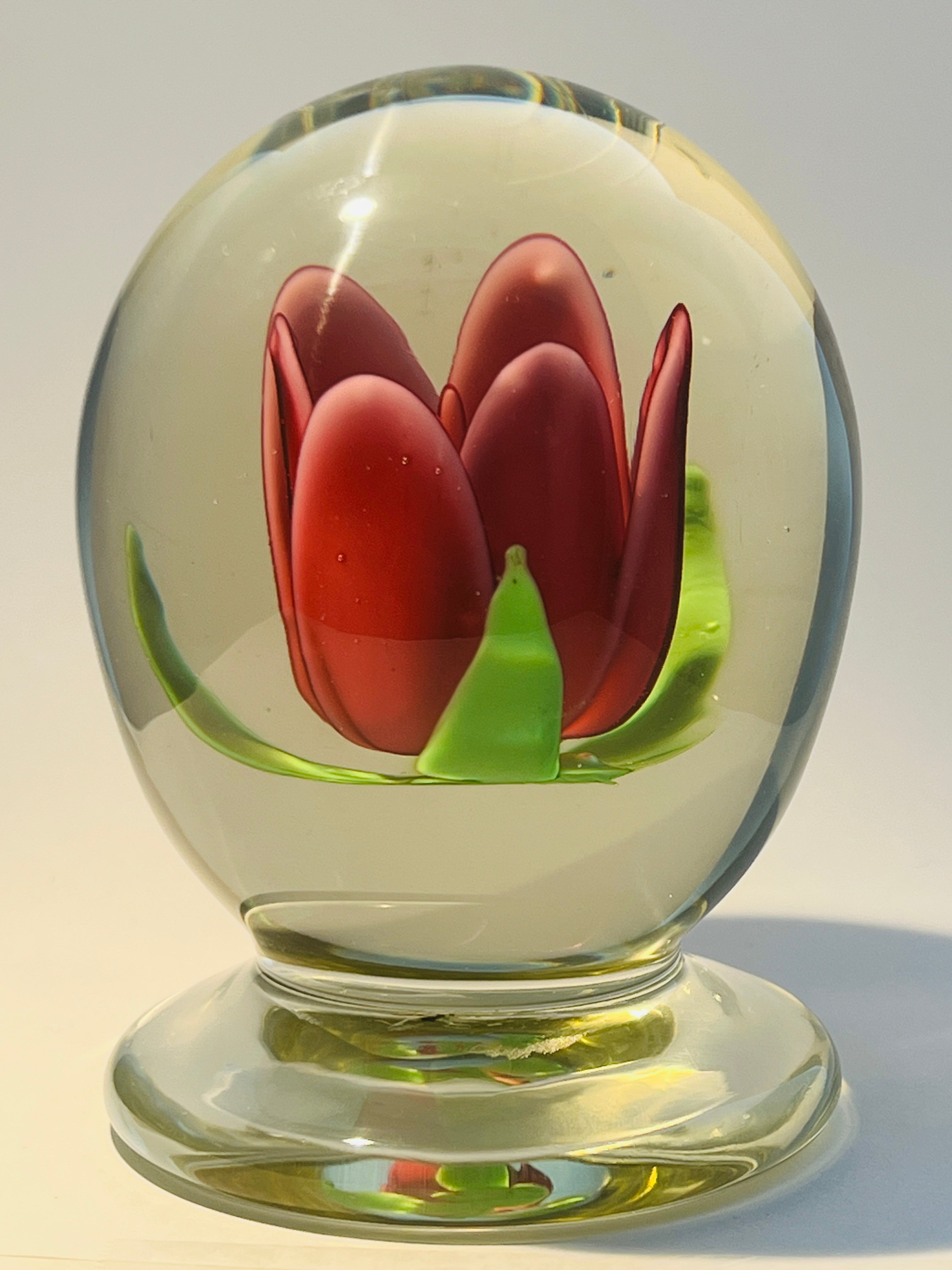 Skip Woods rare tulip crimp paperweight Paperweightsales