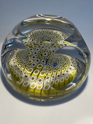 Whitefriars yellow concentric 1977 paperweight