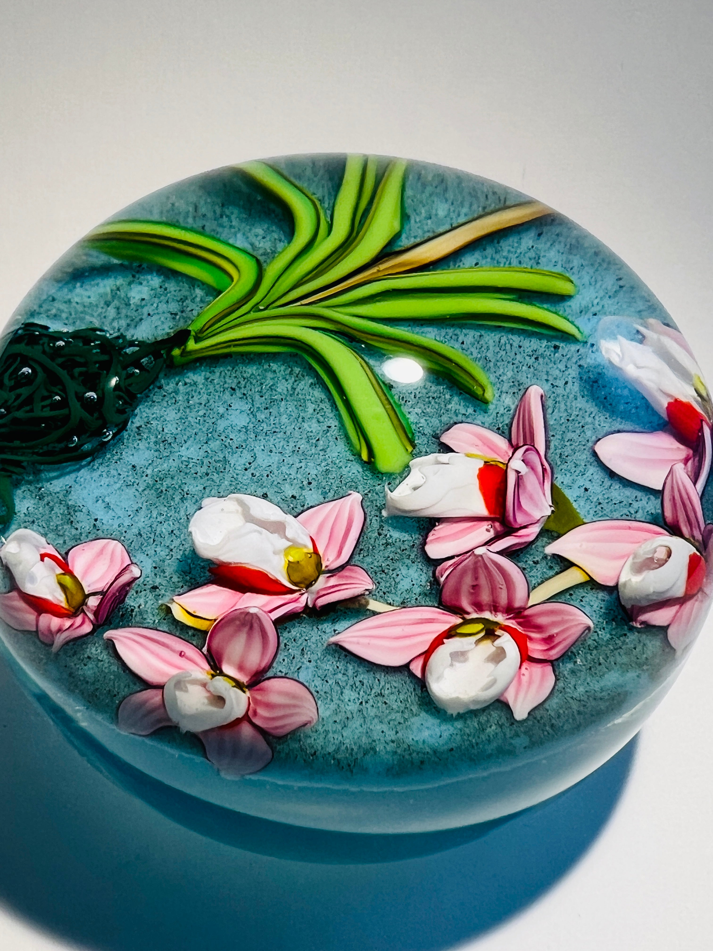 Mikael Hingant orchid paperweight