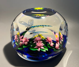 Richard Loesel Frog and Dragonfly Paperweight