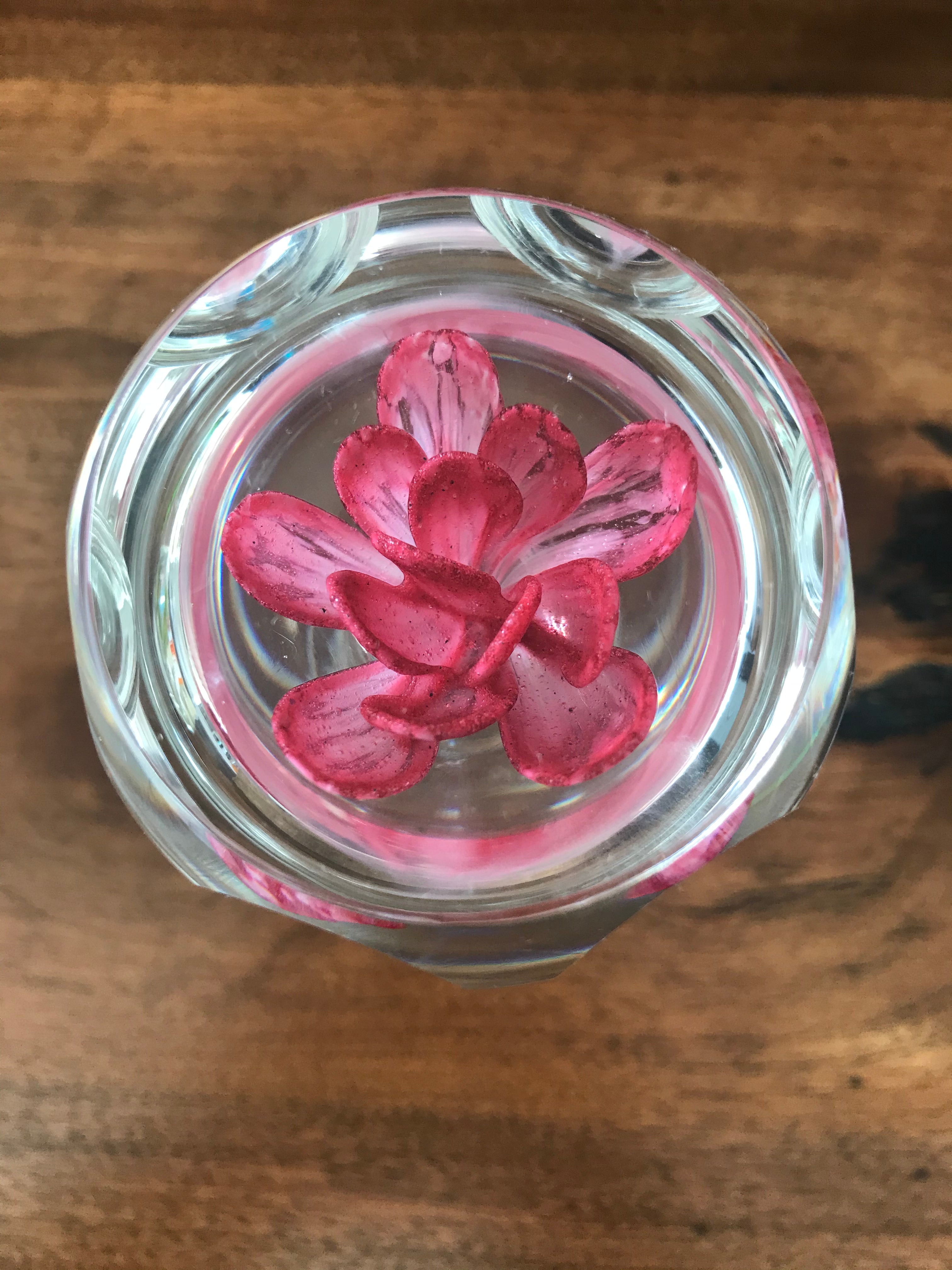 Perthshire footed Rose paperweight