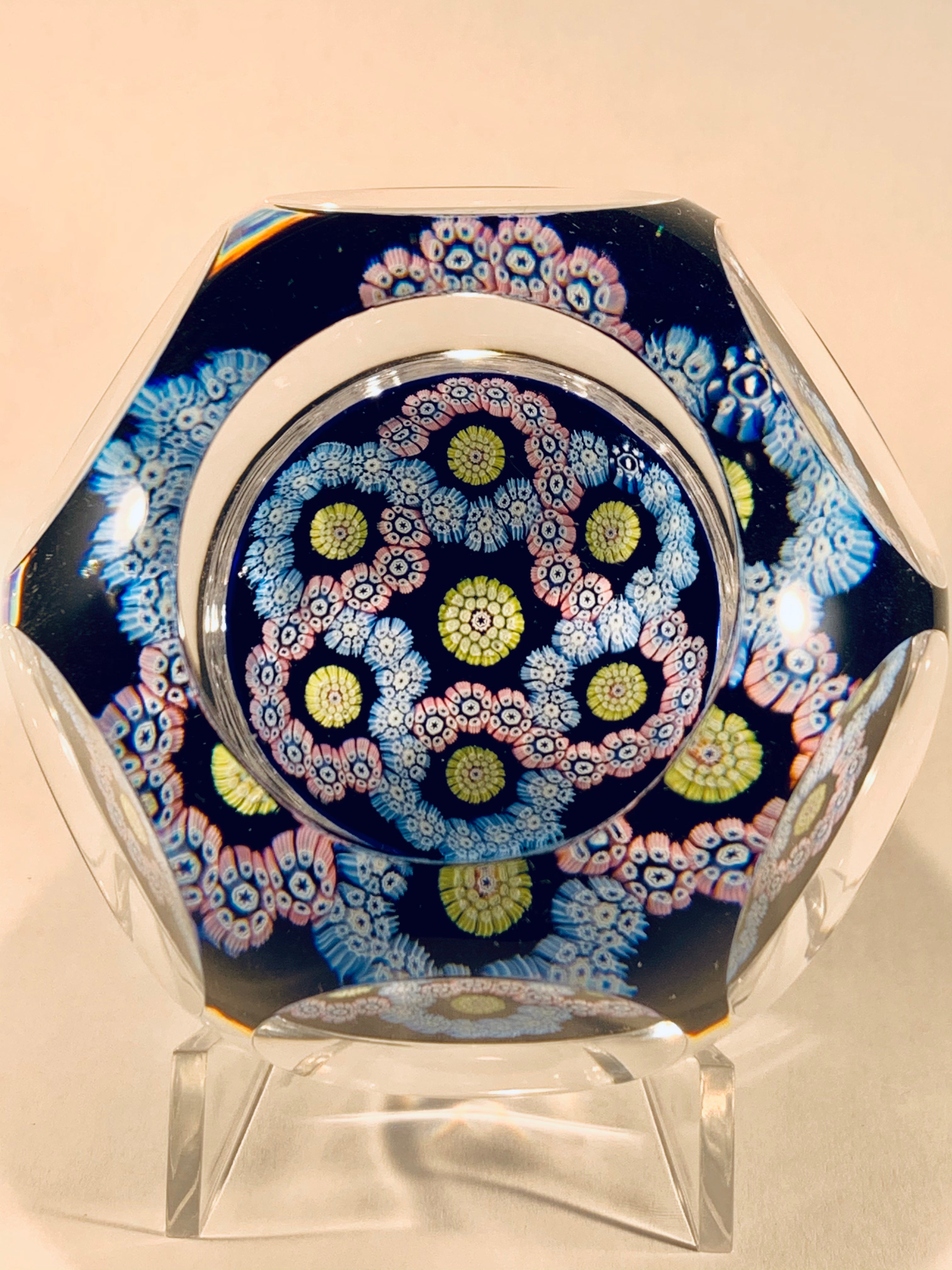 Whitefriars Garland Window Cut Millefiori Paperweight