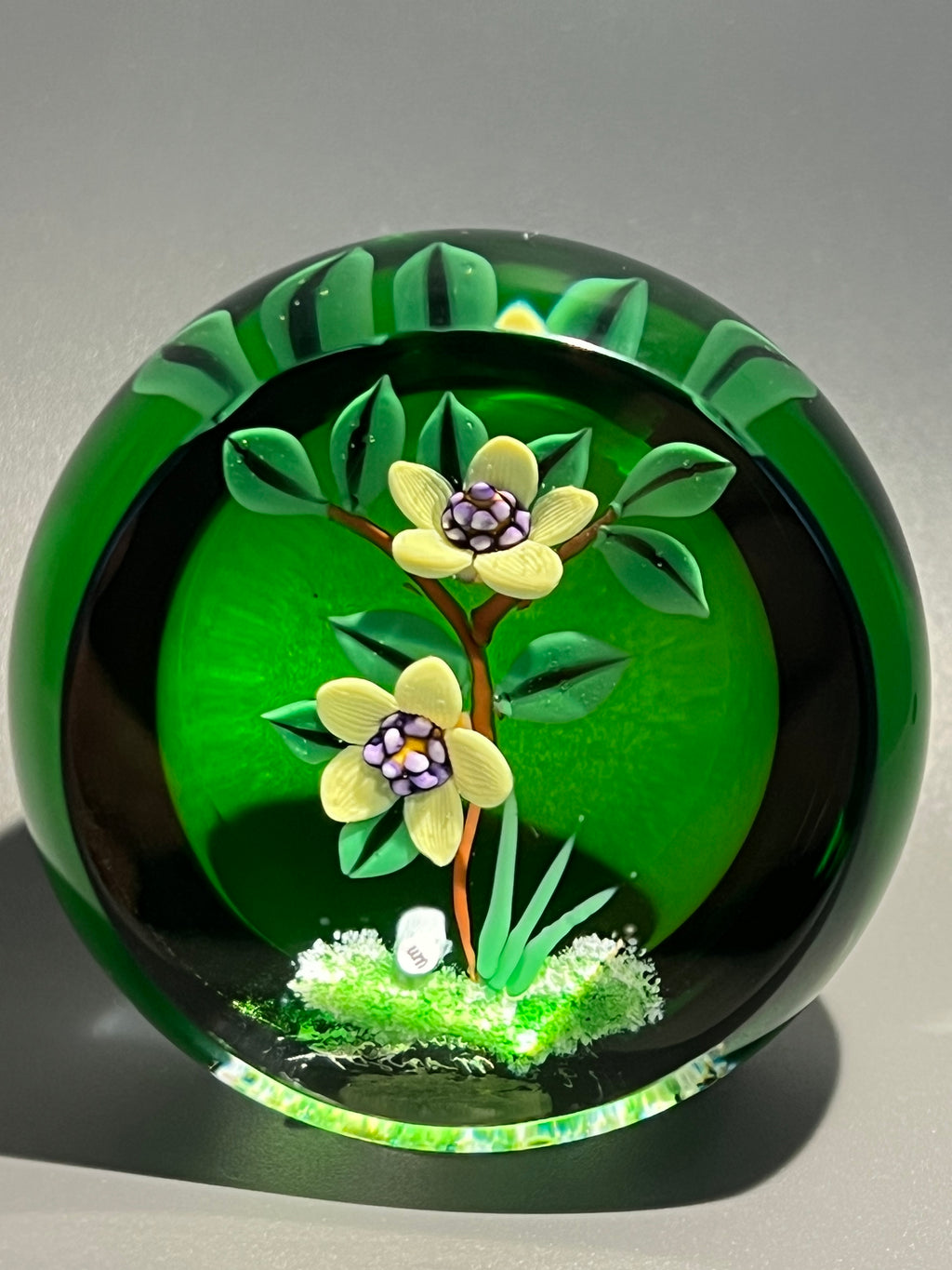 William Manson Sr yellow flowers paperweight