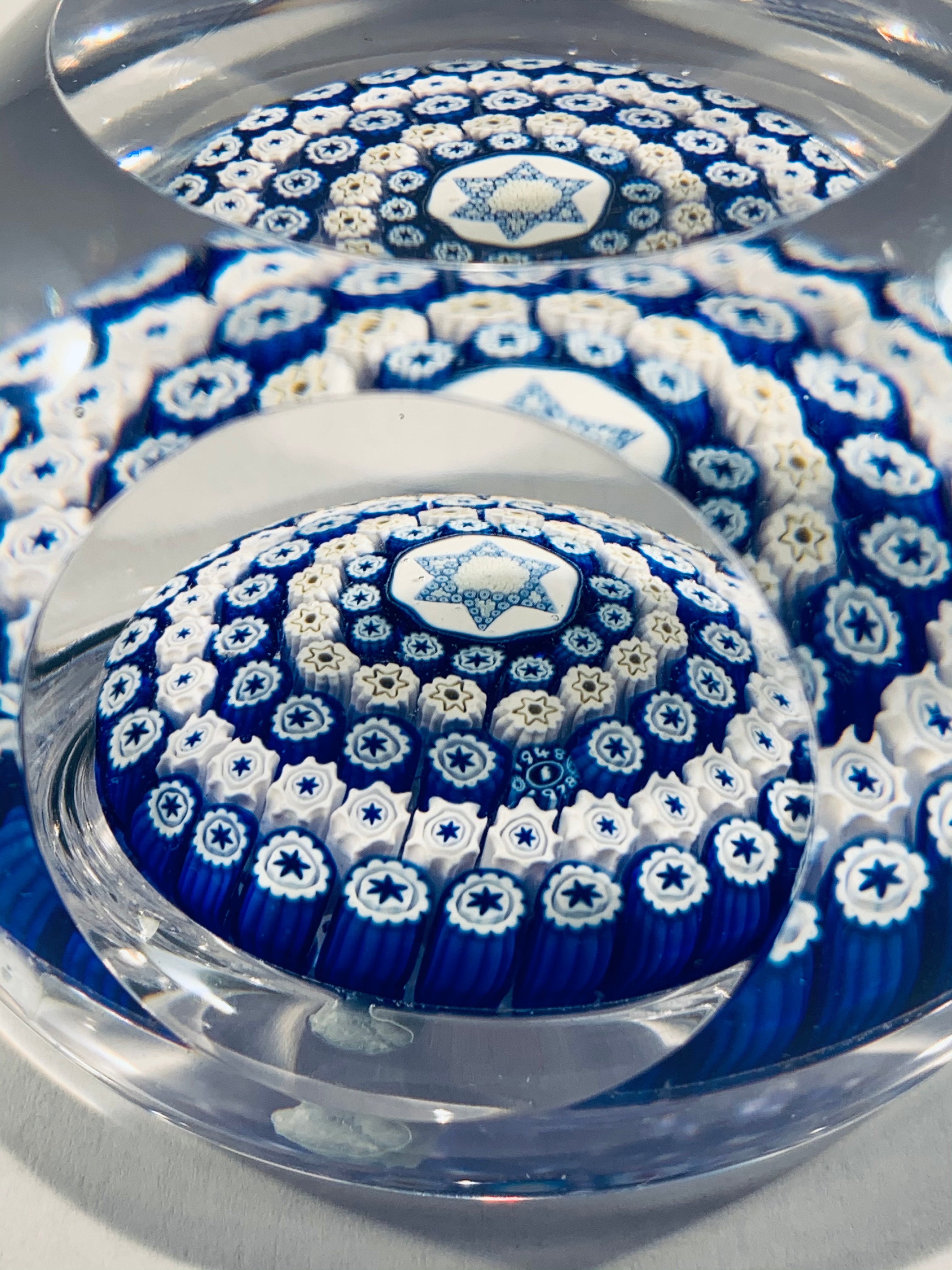 Whitefriars Paperweight Star of David 30th Anniversary of State of Israel