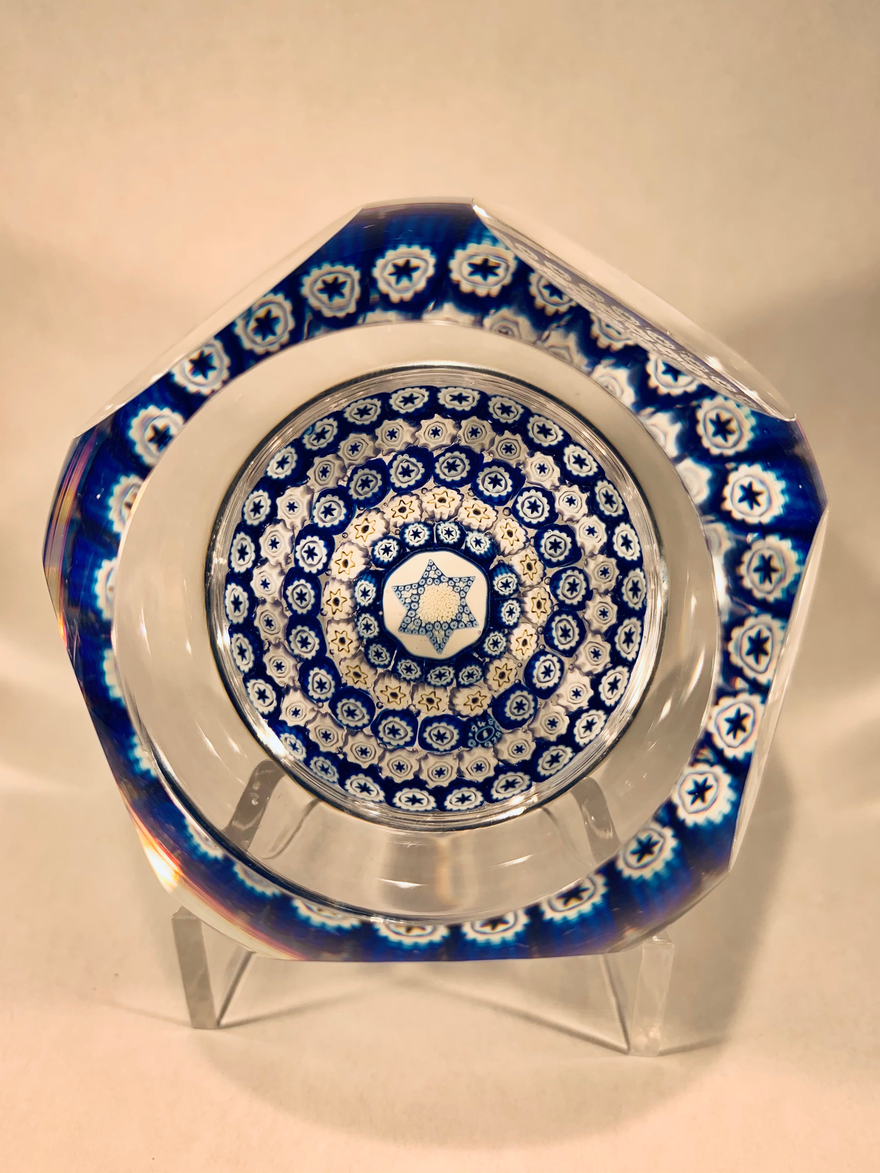 Whitefriars Paperweight Star of David 30th Anniversary of State of Israel