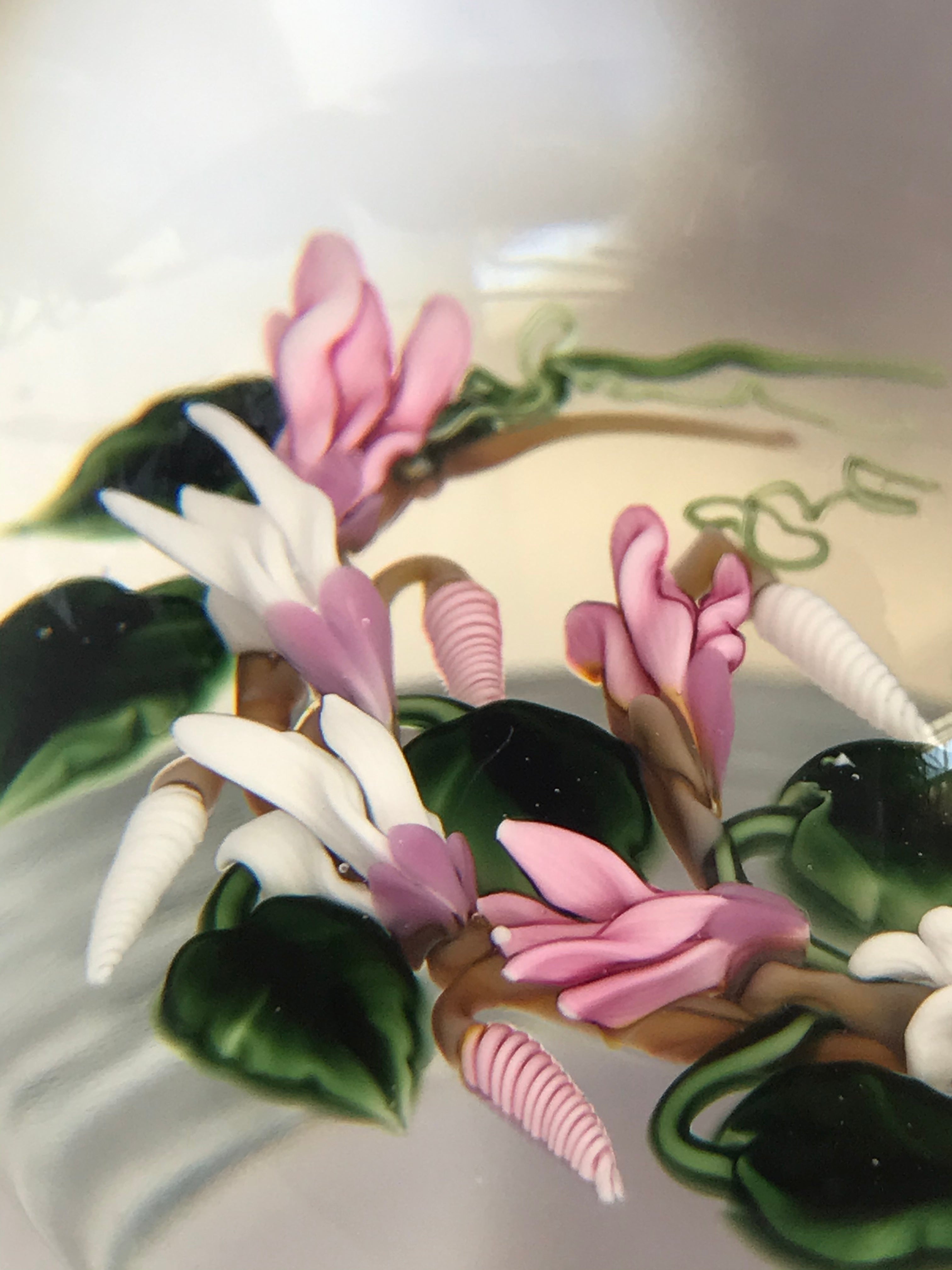Richard Loesel Cyclamens Paperweight