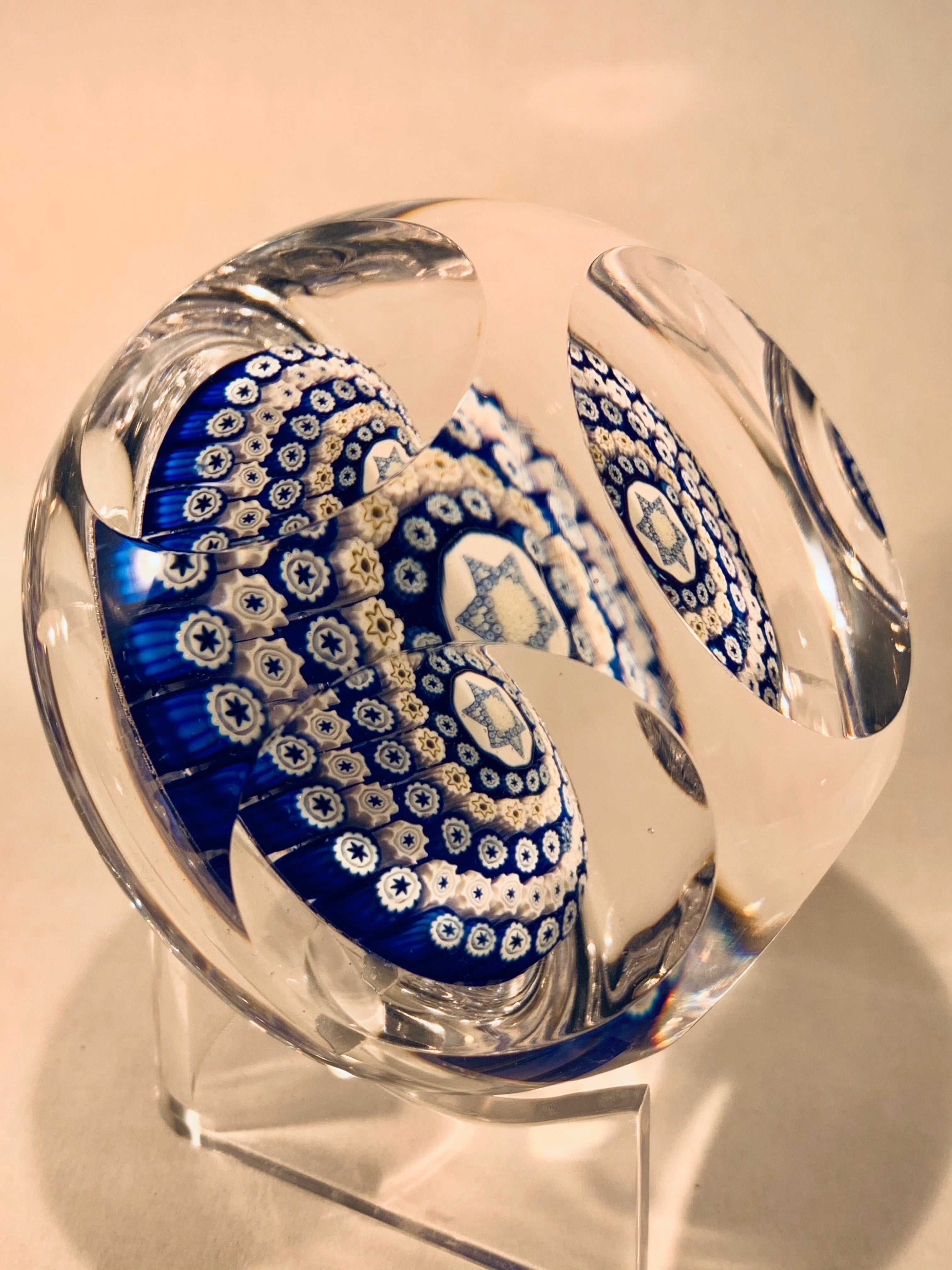 Whitefriars Paperweight Star of David 30th Anniversary of State of Israel