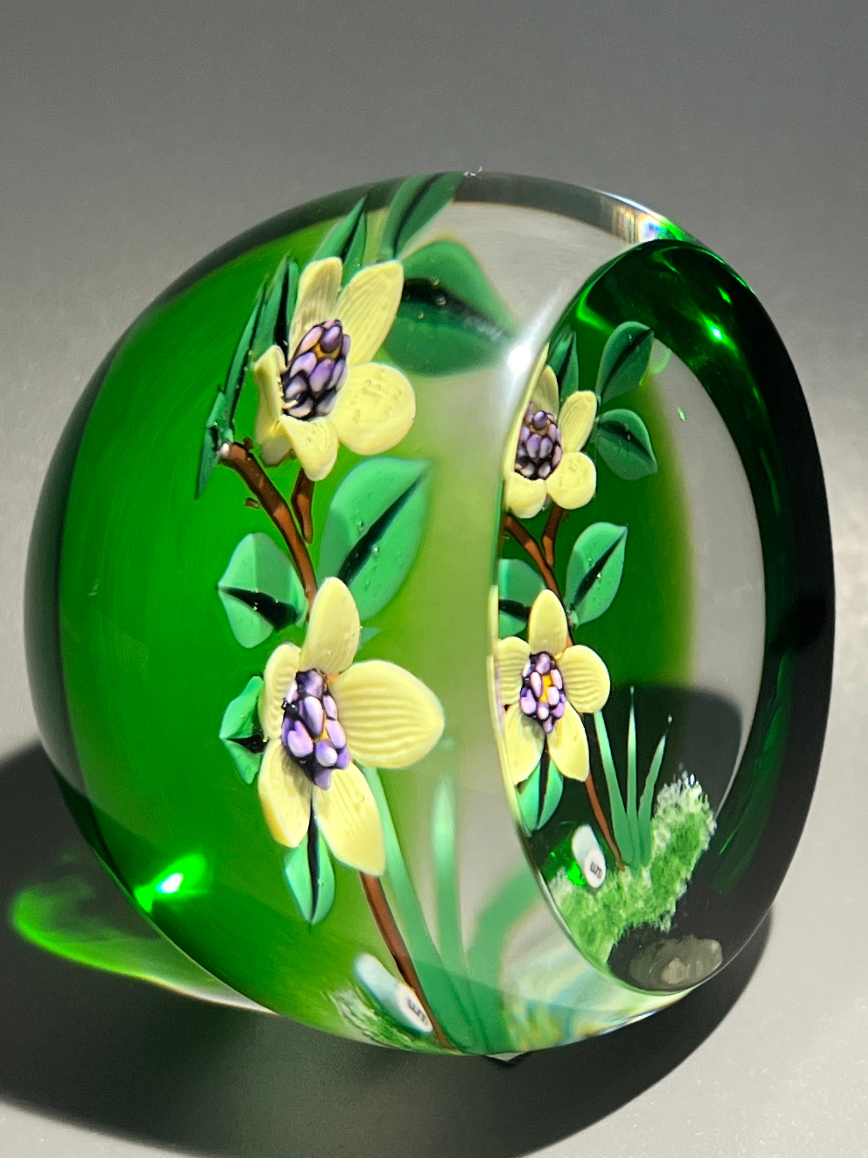 William Manson Sr yellow flowers paperweight