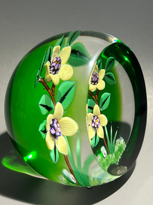 William Manson Sr yellow flowers paperweight
