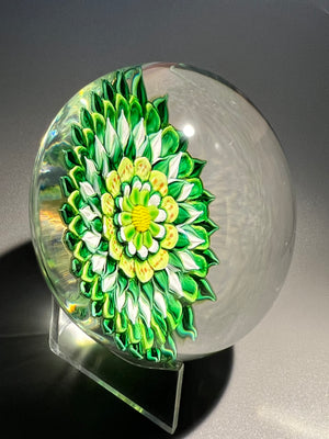 Richard Loesel Green mandala paperweight