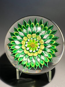 Richard Loesel Green mandala paperweight