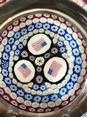 Whitefriars American Bicentenary Series 3 American Flags Paperweight